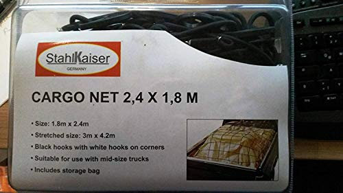 hillfield Anhängernetz, 240 x 180 cm, dehnbar auf 420 x 300 cm (Schwarz 240 x 180 cm)