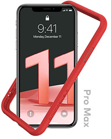 RHINOSHIELD Bumper Case compatible with [iPhone 11 Pro Max] | CrashGuard NX - Shock Absorbent Slim Design Protective Cover 3.5M / 11ft Drop Protection - Red