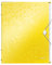 Leitz A4 Ordnungsmappe für bis zu 200 Blatt, 12 Fächer mit Taben zur Ordnung des Inhalts, Gummibandverschluss, Gelb, WOW, 46340016