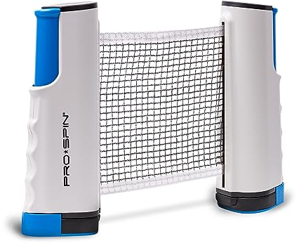 PRO-SPIN Filet de Ping Pong Portable pour Jouer Partout - Filet Ping Pong Rétractable pour Toute Table avec Sac de Rangement Pratique Inclus