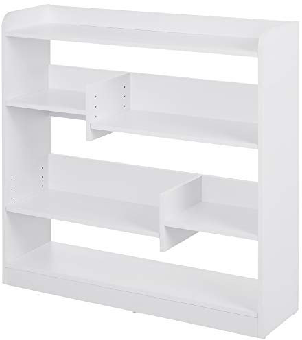 HOMCOM Bibliothèque étagère Meuble de Rangement dim. 90L x 24l x 91H cm 4 Niveaux 3 Panneaux arrières Panneaux de Particules Blanc