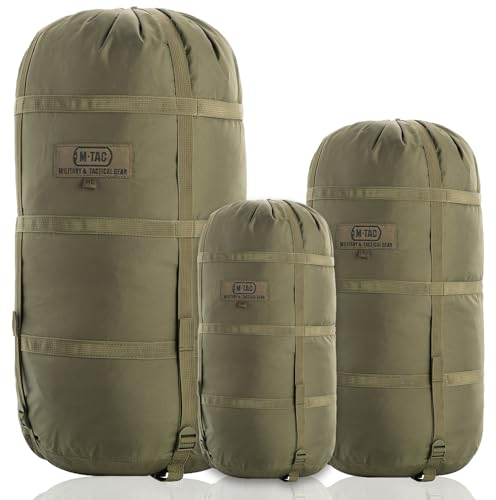 M-Tac Kompressionssack aus Nylon, Militär-Stil, für Reisen, Camping, Wandern, Rucksackreisen, L (Olive)