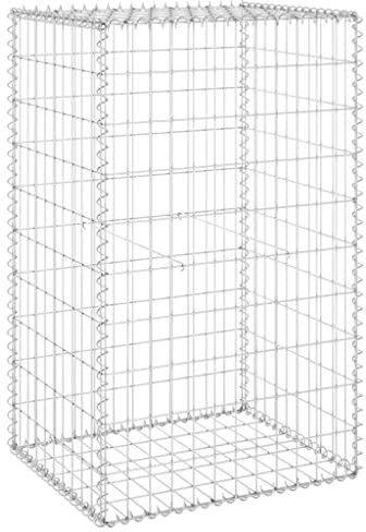 vidaXL Gabionenwand mit Abdeckung Gabione Steingabionen Steinkorb Gabionen Wand Drahtkorb Draht Mauer Verzinkter Stahl 60x50x100cm