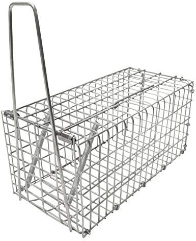 HOME It® Trampa para Ratas metálica galvanizada 22 × 10 × 10 cm – Captura en Vivo con asa práctica