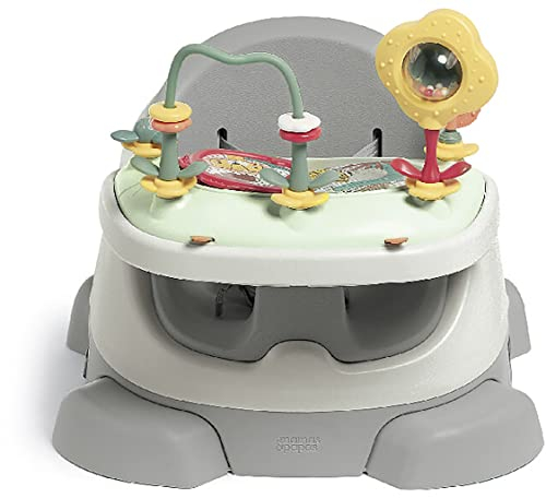 Mamas & Papas Baby Bug Hochsitz zum Essen, Abnehmbares Brettchen, Sicherheitsgurt, Verstellbarer Sitz, Rutschfeste Füße, Kieselgrau, 1 Stück