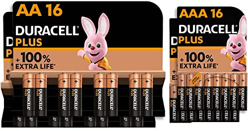 Duracell Plus AA & AAA Batteries (Combo pack of 32) - Alkaline 1.5V - Up To 100% Extra Life - Reliability For Everyday Devices - 0% Plastic Packaging - 10 Year Storage - LR6/LR03 MN1500/MN2400