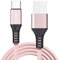 VEN-DENS USB C Charger Cable for Motorola Moto G6/G6 Play/G7/G7 Plus/G7 Play/G7 Power/G9 Plus/G9 Power Type C Fast Charging (1.5 Meter) High Speed Charging Lead Nylon Charger Cable (ROSE GOLD)