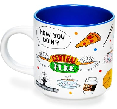Silver Buffalo Friends Icons Ceramic Mug | Holds 13 Ounces