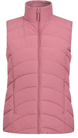 Mountain Warehouse Opal Womens Padded Gilet - Lightweight Body Warmer, Water Resistant Sleeveless Jacket with Front Pockets - Light Rain, Autumn, Winter Soft Pink Women's Size 8
