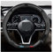 Lenkradbezug Auto Lenkradabdeckung Für Nissan Für Qashqai Für Juke J10 J11 Für X-Trail T32 T31 Für Kicks Für Tiida Für Pathfinder Für Murano Lenkradabdeckung (Farbe : D type black)