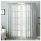 KnSam 2er Set Gardinen Vorhang Deko Grau, Blatt Lichtdurchlässig Schlafzimmer Vorhänge Modern ohne Bohren Kurz Optik Vorhänge für Mädchen Leinen Kinderzimmer, 214x96cm(H x B)