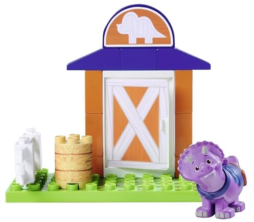 Big-Bloxx - Dino Ranch Stall mit Dino Tango - Bausteine (16 Teile) für kleines Dino-Haus mit Dinosaurier-Figur, Spielsteine für Kinder von 18 Monate bis 5 Jahre