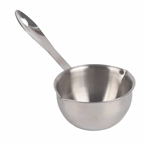 Lwuey Mini Olla para Derretir Mantequilla, Calentador de Doble Boquilla Crisol Acero Inoxidable Leche Multifunción Chocolate Cocina Universal Cacerola Pequeña Salsa Cazo Todo en Herramienta 150ml