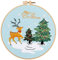 JSRQT Stickerei Stick Starter Kit Weihnachts Rentier Gestempelten Sticksets für DIY Kunst Embroidery Set Kreuzstich Kit Cross Stitch Kit für Anfänger Erwachsene Stickerei Tool Kit Stickset