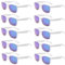FSMILING 10 Stück Weiße Sonnenbrille Set Festival Sonnenbrille Brille Weiss Verspiegelte Sonnenbrille Party Pack Für Damen Herren Party Brillen Hochzeit Beach Pool Sommer Party