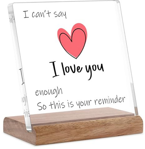 FreeJac I Love You Gifts for Her Him - Valentines Day Gifts for Girlfriend Wife Christmas Birthday Wedding Anniversary Keepsake Loving Acrylic Plaque Gifts for Boyfriend Husband Miss You Gifts