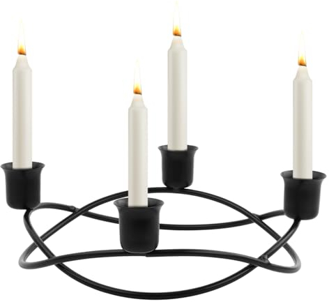 Cozlly Kerzenhalter, Metall Kerzenleuchter Schwarz, Kerzenständer Stabkerzen, Kerzenhalter für Stumpenkerzen, Kerzenständer Modern, Eisen Deko Kerzenhalter für Deko Wohnzimmer Tischdeko Weihnachten