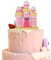 dsbdrki Cupcake Toppers Castle Cake Toper Castle Kuchen Dekoration für Babypartyzubehör für Geburtstagsfeier Dekorationen 5.9x7,5 cm Pink