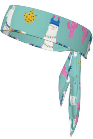 Alpaka-Llama-Sport-Stirnband, doppelseitig, für Herren und Damen, Fliege, Sport-Kopfbedeckung, Laufen, Übung