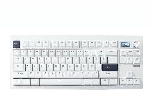 CRGANGZY Wireless Gaming Keyboard, Hot-swappable Mechanical Keyboard with Volume Knob & 3 Modes, 75% Bluetooth Keyboard with RGB Backlit For School & Office