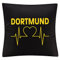 multifanshop Kissenbezug - Dortmund - Herzschlag - Druck gelb - Kissen Größe one Size schwarz
