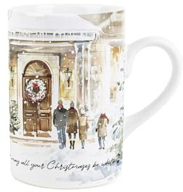 Purely Home Christmas Musical Scene Mug - Festive Illustrations & Xmas Carols Music Scene Gift/Present Mug - Ceramic Tea Coffee Drinks Cup