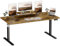 TRIUMPHKEY 200 x 80cm Höhenverstellbarer Schreibtisch mit Monitorständer, Schreibtisch Höhenverstellbar Elektrisch Ergonomischer Steh-Sitz Tisch, Standing Desk, Vintagebraun