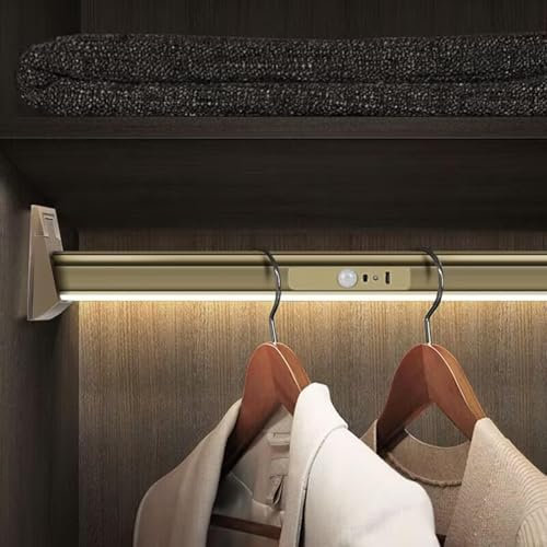 Kleiderstange Für Den Kleiderschrank Mit Integrierter LED-Beleuchtung - 2-in-1-Kleiderstange, Kleiderstange Aus Aluminium Zum Aufhängen Von Kleidung, Betrieb Mit Lithiumbatterie,Tragkraft 50Kg(1000mm)