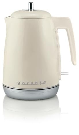 Gorenje K15RL Retro Line Wasserkocher, 1, 7 Liter Fassungsvermögen, Automatische Abschaltung, Analoges Thermostat, Austauschbarer Kalksteinfilter, Überhitzungsschutz, Rutschfeste Gummifüße, Champagne