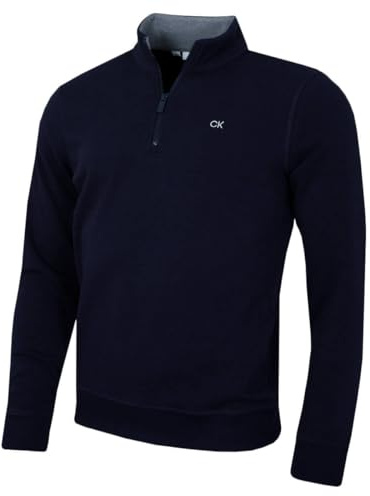 Calvin Klein Mens Rocky Half Zip Supersoft Sweater - Navy - XL