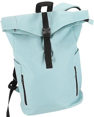 Cepewa Falt Rucksack Urban | 30l hellblau 40x57x15cm 600D Polyester | Rolltop Reißverschluss-/Eingrifftaschen wasserabweisend (1 x Faltrucksack hellblau)