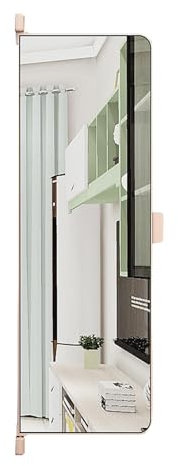 Armadio a due ante con porta a battente, specchio for spogliatoio, interno, mobiletto for la casa, specchio for montaggio interno ed esterno, specchio girevole, 47,24*15,75 pollici(43.31*15.75in)