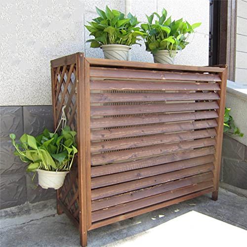Brise-vue extérieur avec support de séparation en bois massif pour terrasse, jardin, balcon, support de fleurs décoratif sur pied (103 x 44 x 93 cm/40 x)