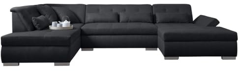 Lisa Design Vermont – Wohnlandschaft 7-Sitzer Ecksofa in U-Form – XXL – Links Schwarz