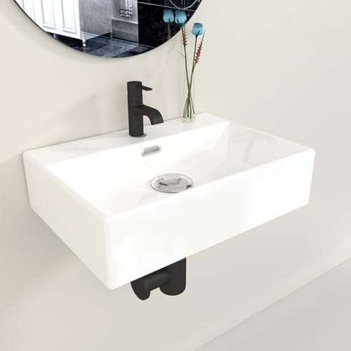 Plumbsys Bathroom Wall Hung Sink Counter Top Ceramic Cloakroom Wash Basin Sink
