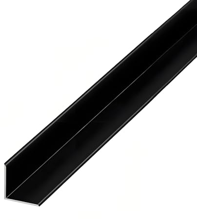 Angle Profile Aluminium, Anodised - 15x15mm Sizes Flooring Edge Trim, TMW Profiles, Upgrade Your Home Or Office With Perfect 90 Degree Angles(Black,10mm)
