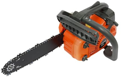 Benzin Kettensäge 25.4cc 900W, 2 Takt Motorsäge mit 30cm Schwert, Leichte Benzinkettensäge für Holz Gartenarbeit, Profi Kettensägen mit Sicherheitssperre, Rot/Schwarz