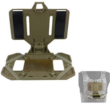 1 Pezzi Supporto Tattico per Telefono, Porta Telefono Tattico Militare per Gilet Tattica Pieghevole a 120°, Custodia per Telefoni Navigatore per Achermo da 4,7 a 6,7 Pollici(con 4 Nastri in Silicone)