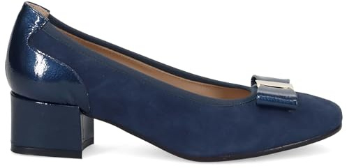 Sangiorgio Decolletè camoscio e Vernice Blu con Tacco Comodo e Fiocco - 53175245 CAMOSCIO Blu 39