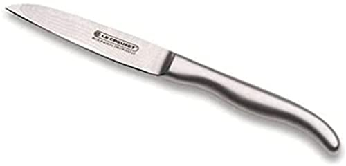 Le Creuset Paring Knife, 9 cm Smooth Damascus Steel Blade, Stainless Steel, Silver, 98000109000100
