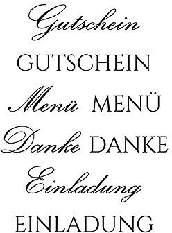 Stempel Clear von EFCO, Gutschein 2, A7 / 74 x 105 mm, 8 - teilig, transparent