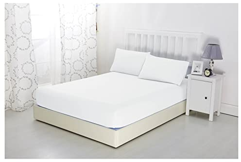 Sonia Moer Super Soft Brushed Microfibre Fitted Sheet - Non Iron Breathable Hypoallergenic Bottom Sheet with Strong Elastic Hem- Super King/White