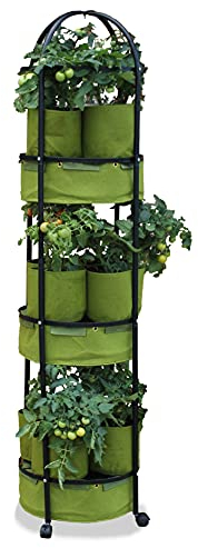 Haxnicks Vigoroot Self Watering Tower Garden | Self Watering Mini Greenhouse Planter | Growing Tomatoes Salads Herbs Vegetables | Urban Gardening | Small Garden | W50cm H180cm | VIG160101