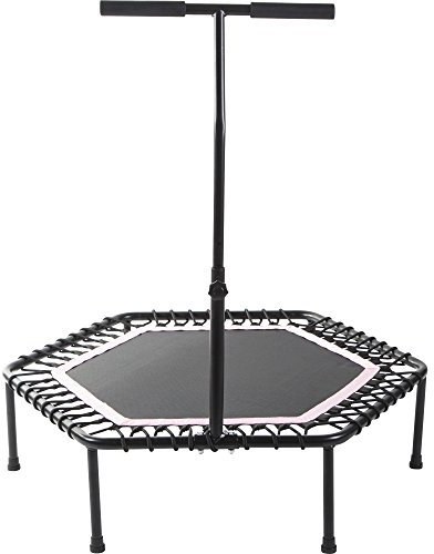GORILLA SPORTS® Fitness Trampolin - 6-Fach Höhenverstellbarer Haltegriff, Leise Gummiseilfederung, 77cm Sprungfläche, bis 100kg Belastbar, Farbwahl - Fitness-Trampolin, Jumping Fitness, Indoor/Outdoor