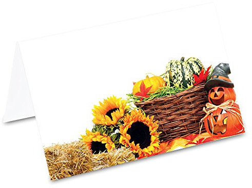 PRICARO Tischkarten Halloween Deko, 50 Stück