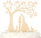 LOVENJOY Hochzeitstorte Topper Rustikal Holz Braut und Bräutigam mit Zwei Katzen Tortendeko Hochzeit Deko, Geschenkbox