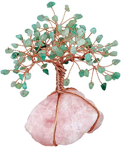 KYEYGWO Geld Baum umwickelt auf Crystal Base Bonsai Skulptur Figur für gutes Glück 3,5 Zoll