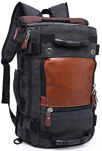 KAKA Travel Duffle Backpack Convertible Carry-On Bag fit 15.6'' Laptop Black