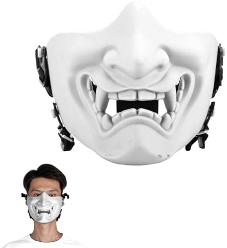 Airsoft Half Face Maske, Camouflage Impact Resistant Guard Half Face Mask für Überlebensspiele Cosplay (weiß)