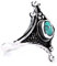 WINDALF Damen Ring ALADRIEL 18 mm Türkis 925 Sterlingsilber (Silber, 56 (17.8))